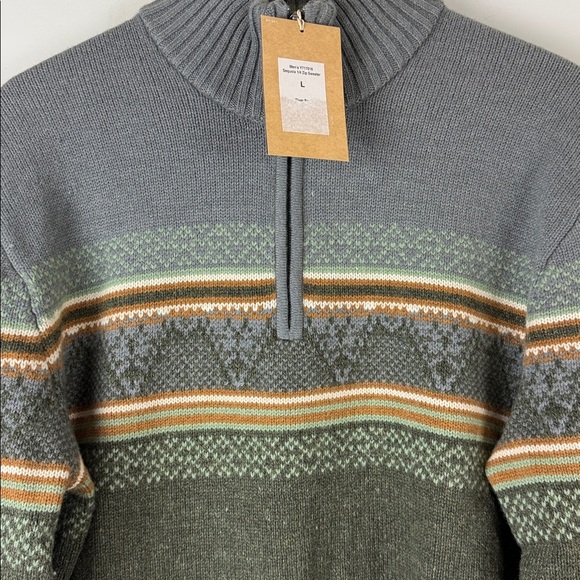Royal Robbins Olive and Charcoal Zip-Up Merino Wool Sweater NWT - Picture 5 of 11